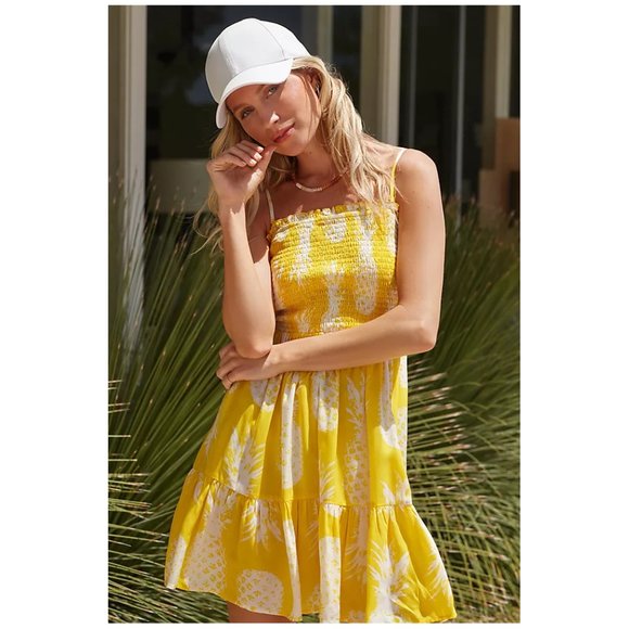 ANTHROPOLOGIE | Printed Smocked Mini Dress w/ Removable Straps | NWT - Picture 1 of 5